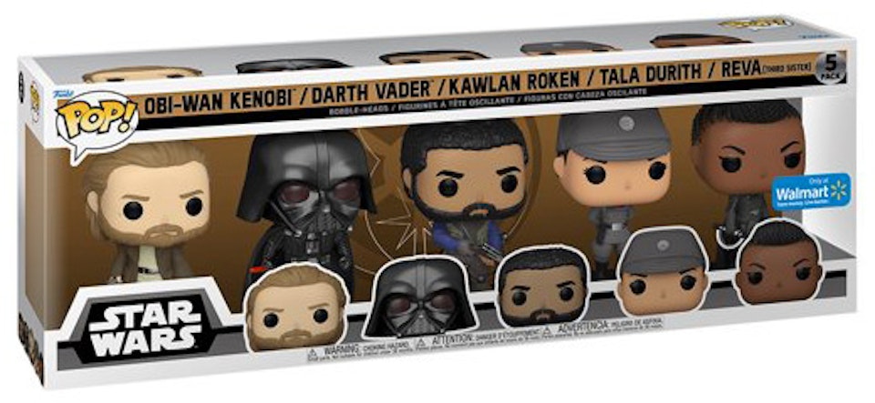 Funko Pop! Star Wars Kenobi, Darth Vader, Kawlan Roken, Tala Durith & Reva (Second Sister) Walmart Exclusive 5-Pack - US