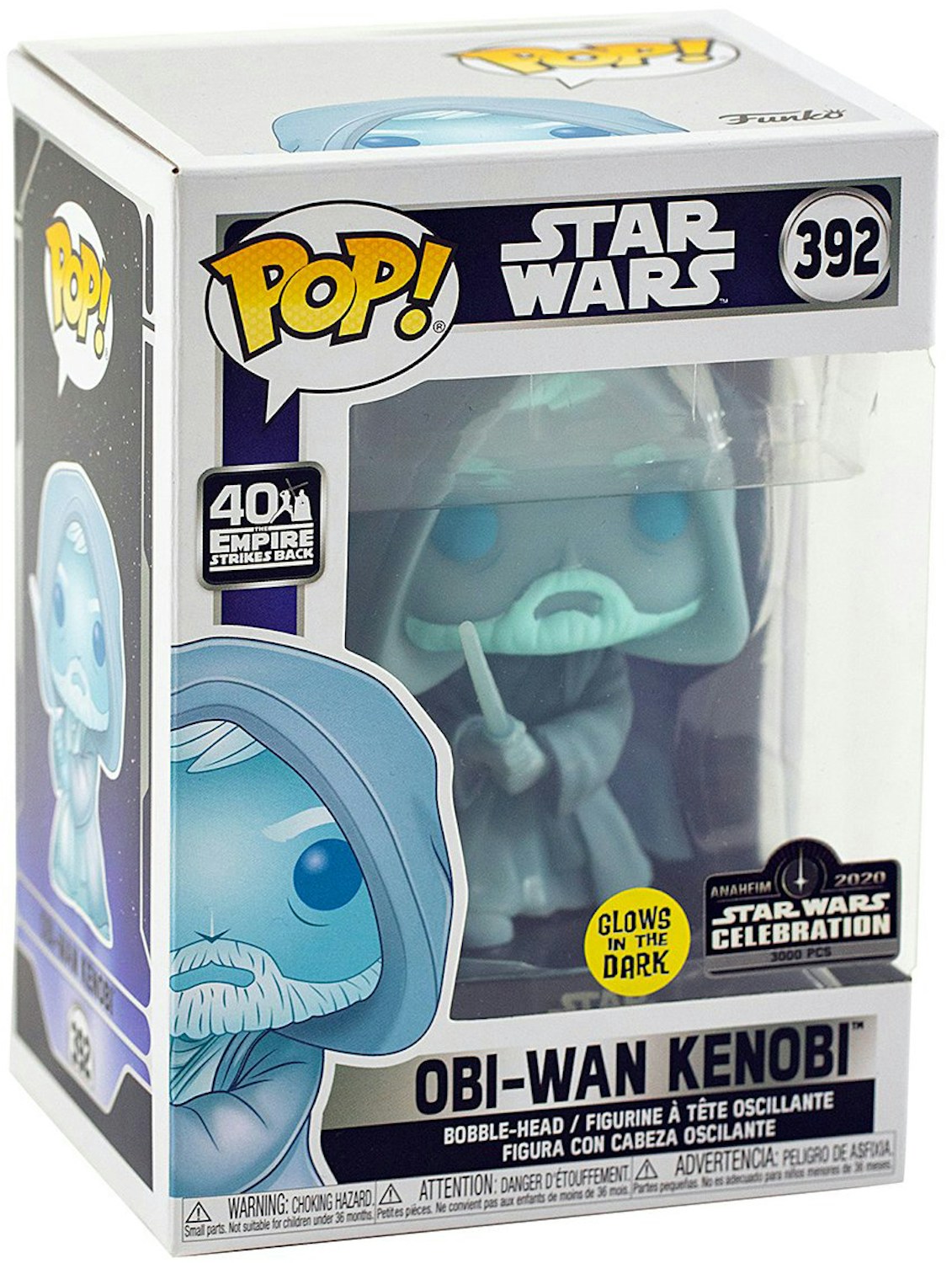 Funko Pop! Star Wars ObiWan Kenobi Glow In The Dark Star Wars Celebration 2020 Exclusive Figure Funko Pop! Star Wars ObiWan Kenobi Glow In The Dark Star Wars Celebration 2020 Exclusive Figure