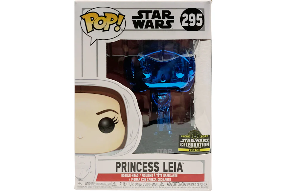 Funko Pop! Star Wars Princess Leia (Blue Chrome) Star Wars Celebration Exclusive Bobble-Head Figure #295