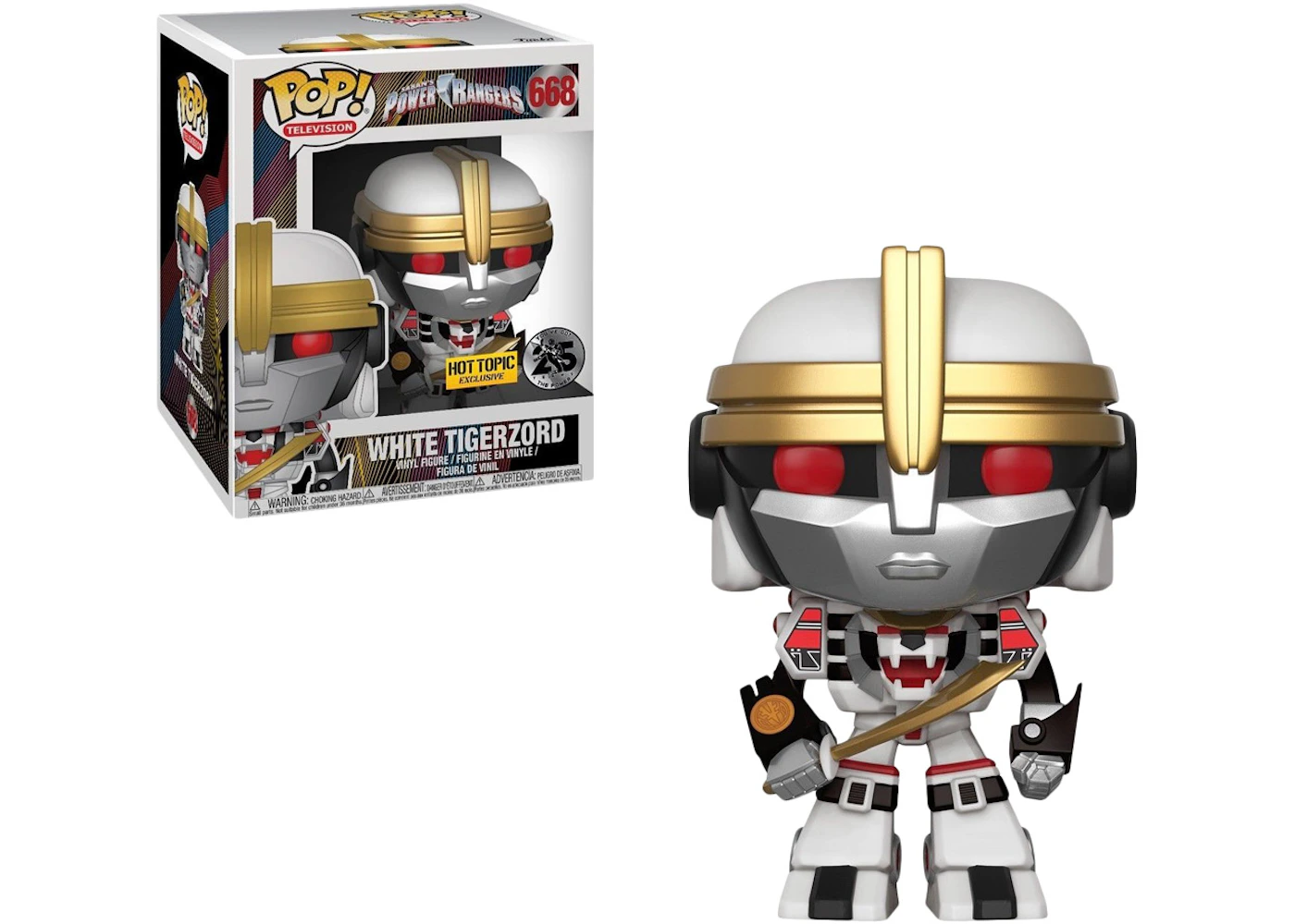 Funko Pop! Television Power Rangers White Tigerzord Hot Topic Exclusive ...