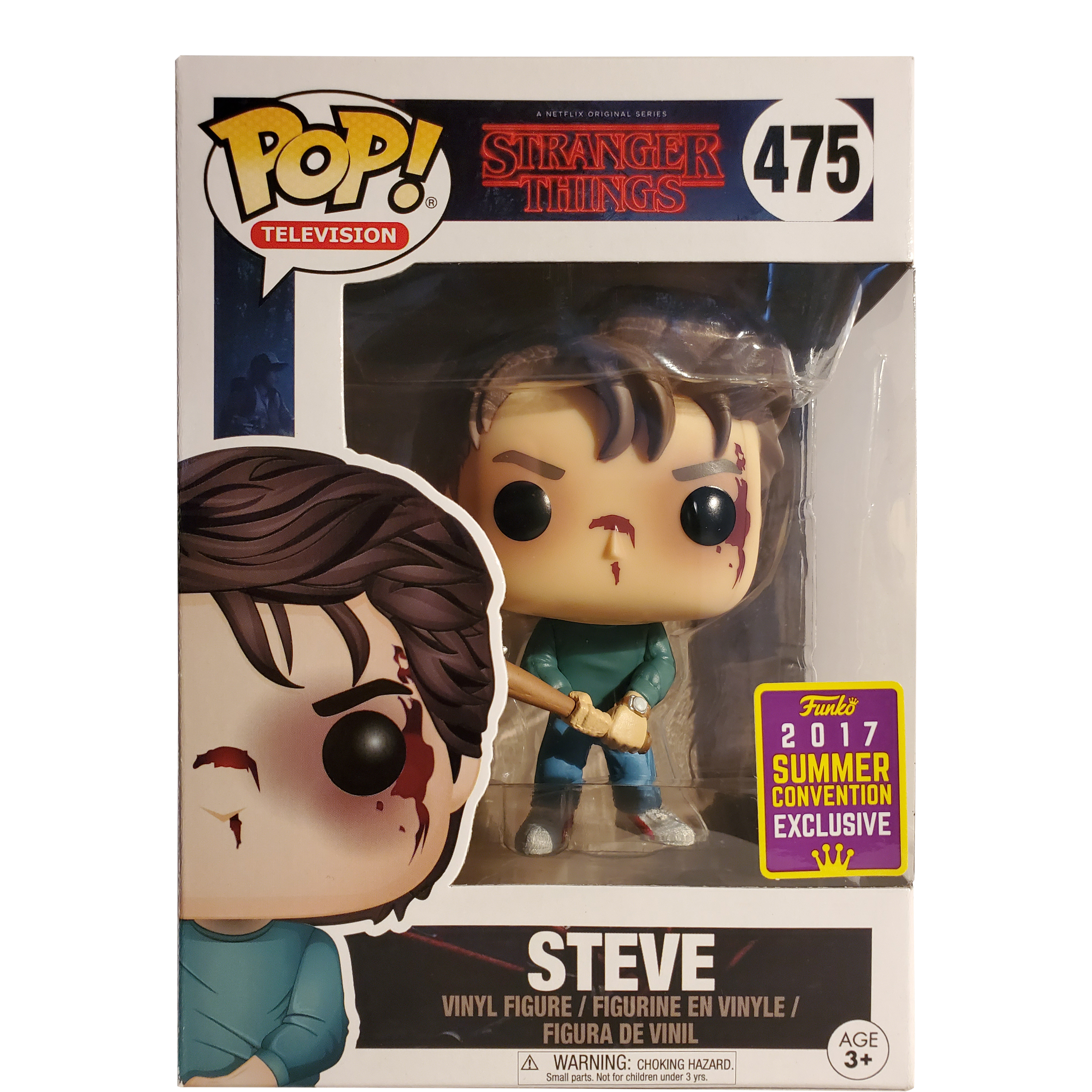 Funko Pop! Television Stranger Things Steve Harrington (with Bat) Summer  Convention Exclusive Figure #475