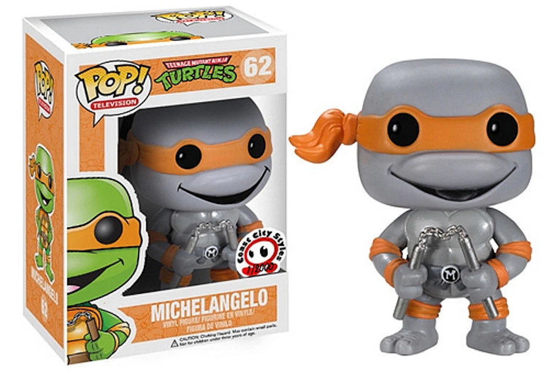 Funko Pop! Television Teenage Mutant Ninja Turtles Michelangelo (Grayscale) Coast City Styles Exclusive Figure #62