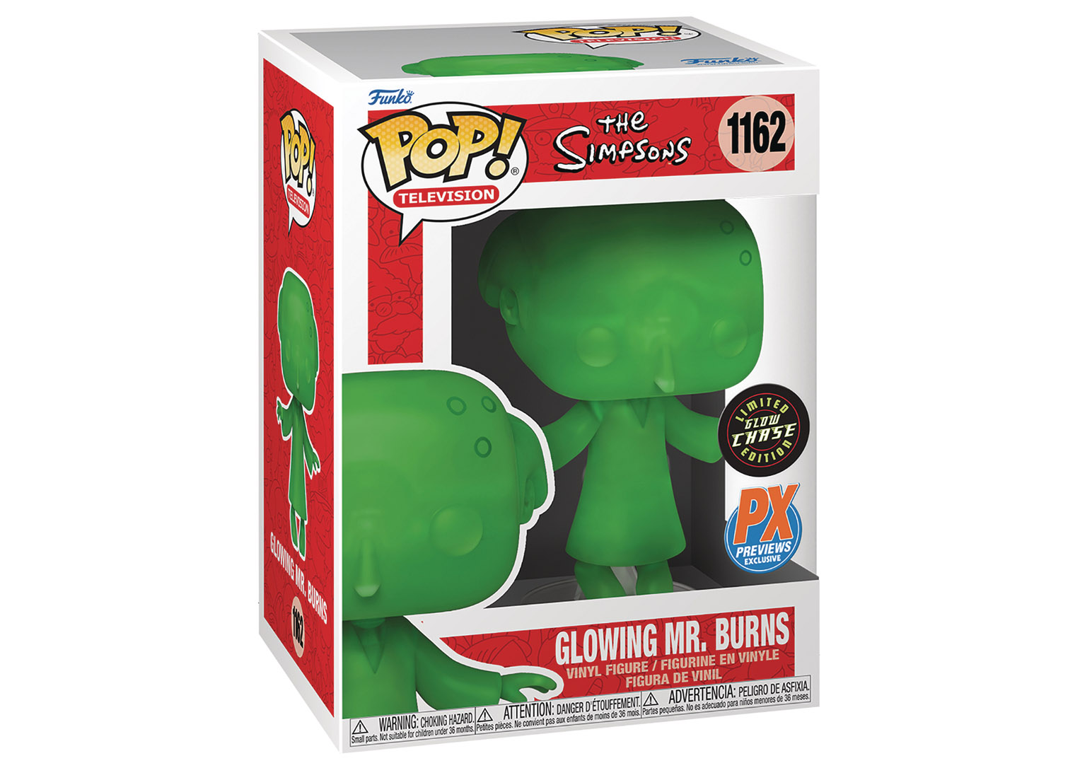 Funko Pop! Television The Simpsons Glowing Mr. Burns PX GITD Chase  Exclusive Figure #1162