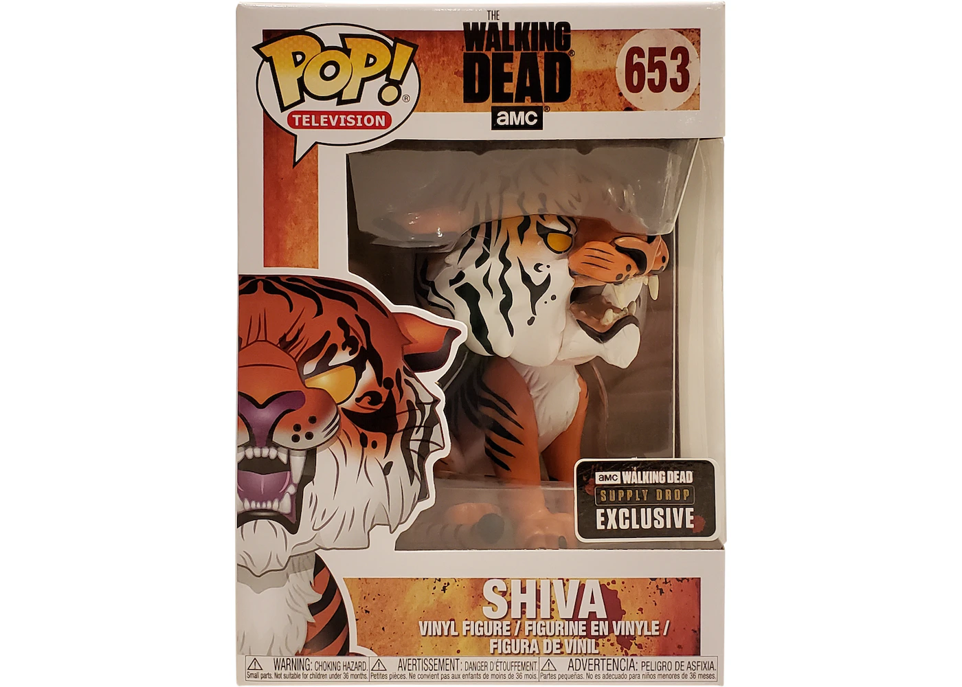 Funko Pop! Television The Walking Dead Shiva the Tiger TWD Supply Drop Exclusive Figure #653 JP