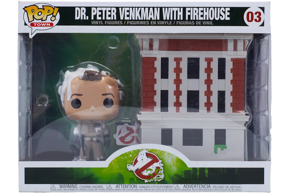 Funko Pop! Town Ghostbusters Dr. Peter Venkman with Firehouse Figure #03