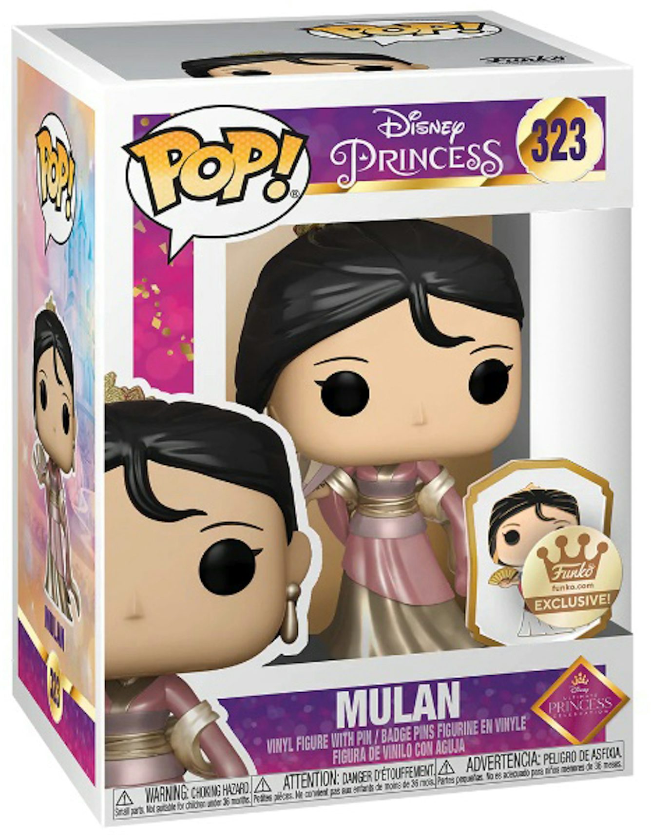 Funko Pop! and Pin Disney Princess Mulan Funko Shop Gold Label Exclusive  Figure #323 - US