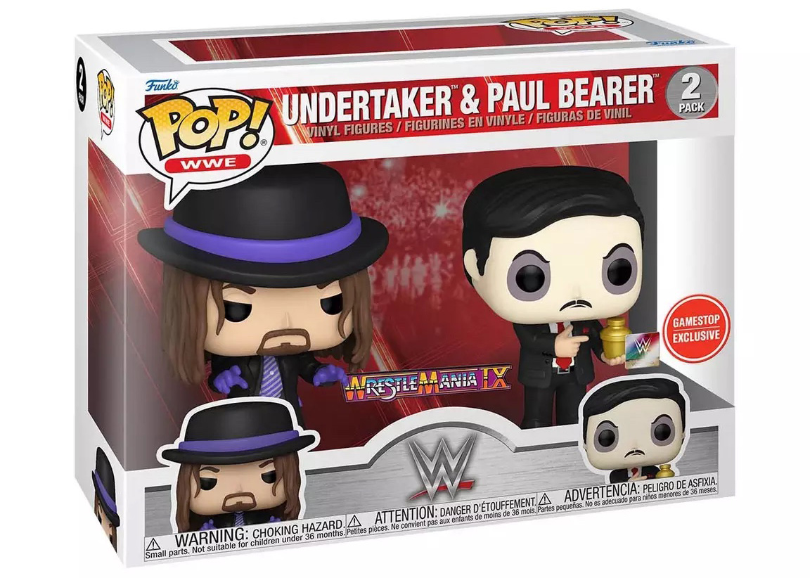 Funko Pop! and Pin WWE Wrestlemania IX Undertaker & Paul Bearer GameStop  Exclusive 2-Pack