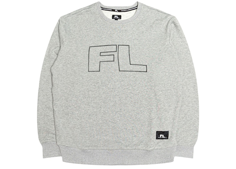 Pre-owned Futura Laboratories Men French Terry Crew In Gray/heather Grey
