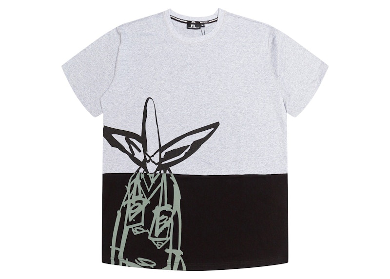 Pre-owned Futura Laboratories Men's Pointman Split Panel Tee Shirt In Gray