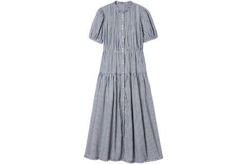 Gap x DEN Gingham Maxi Dress Navy Blue Gingham - SS24 - US Gap x DEN Gingham Maxi Dress Navy Blue Gingham - SS24 - US