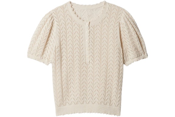 Gap x DÔEN Linen-Blend Pointelle Sweater Chino Beige