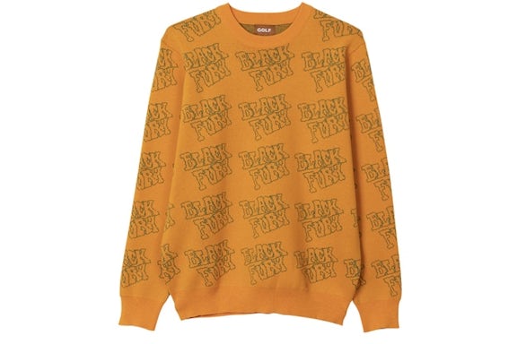 GOLF Black Fury Jacquard Sweater Orange
