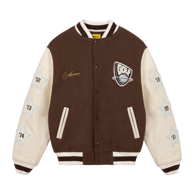 GOLF Championship Letterman Jacket Brown Men's - FW21 - GB