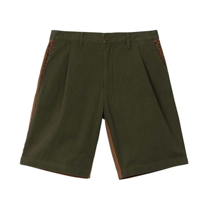GOLF Color Split Pleated Shorts Army Green