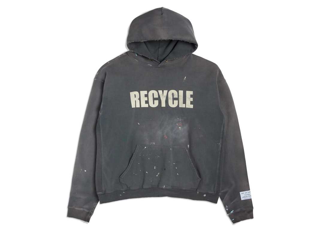 Pre-owned Gallery Dept. 90's Recycle Hoodie Washed Black