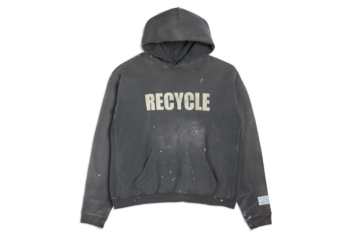 Pre-owned Gallery Dept. 90's Recycle Hoodie Washed Black