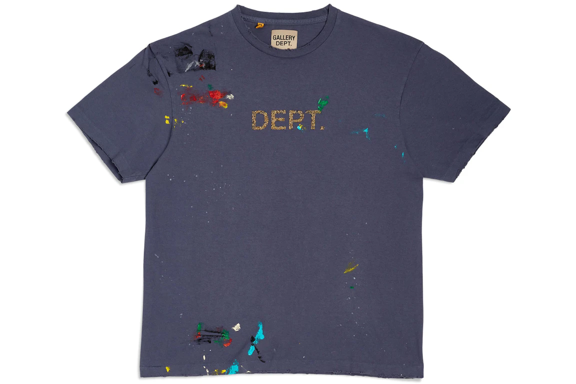 Gallery Dept. Dept Logo Hand Painted T-Shirt Navy
