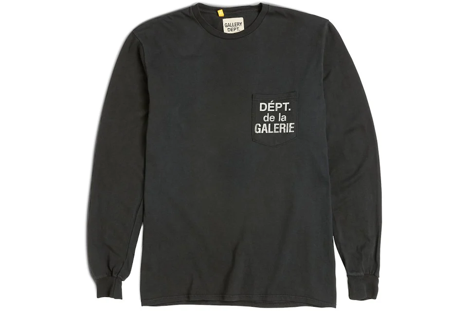 Gallery Dept. French Logo Pocket L/S T-shirt Washed Black