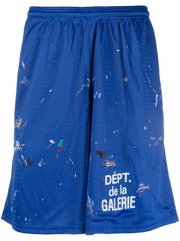 Pre-owned Gallery Dept. French Studio Gym Paint Shorts Blue/white