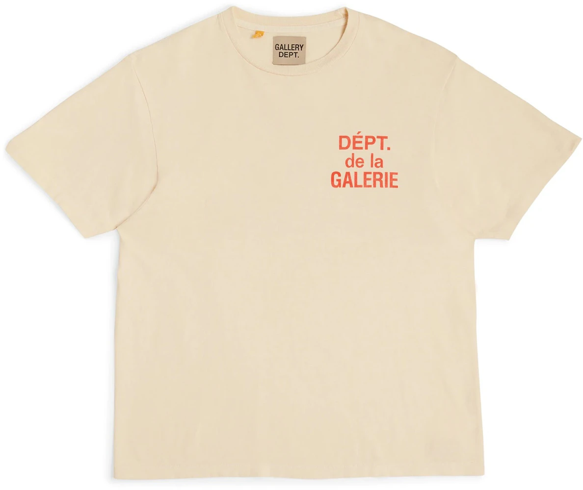 Gallery Dept. French T-shirt Cream/Orange Men's - US