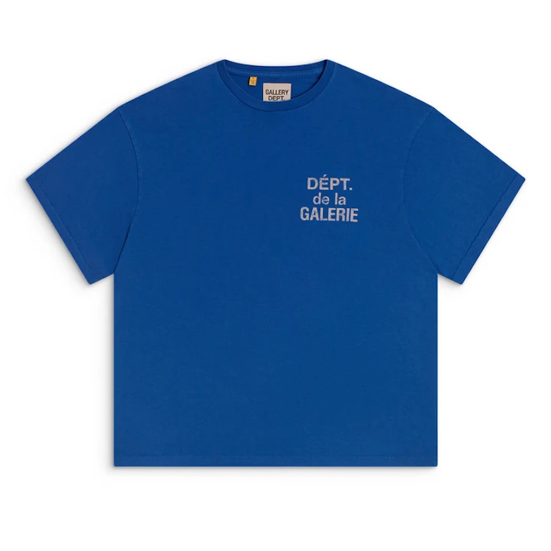 GALLERY DEPT. ギャラリーデプト 25SS アメリカ製 FRENCH TEE フレンチTシャツ GD25S-FT-1000-CB-XL XL CREAM/BLUE ロゴプリント 半袖 MADE IN USA 定価42,900円 トップス【中古】【GALLERY DEPT.】 Gallery Dept. French Tee Cream Blue Men's - SS25 - US