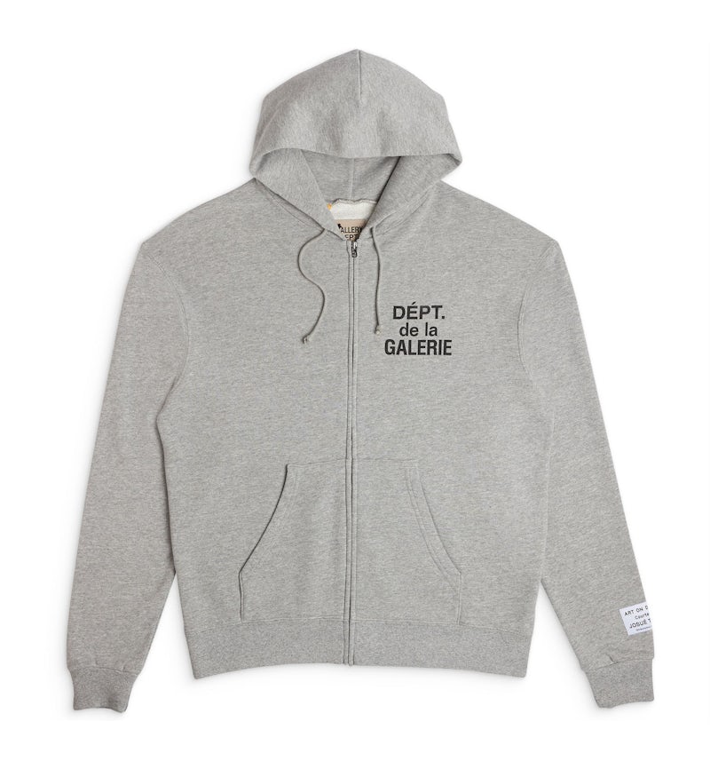 Gallery French Zip Hoodie Heather Grey Men's GB