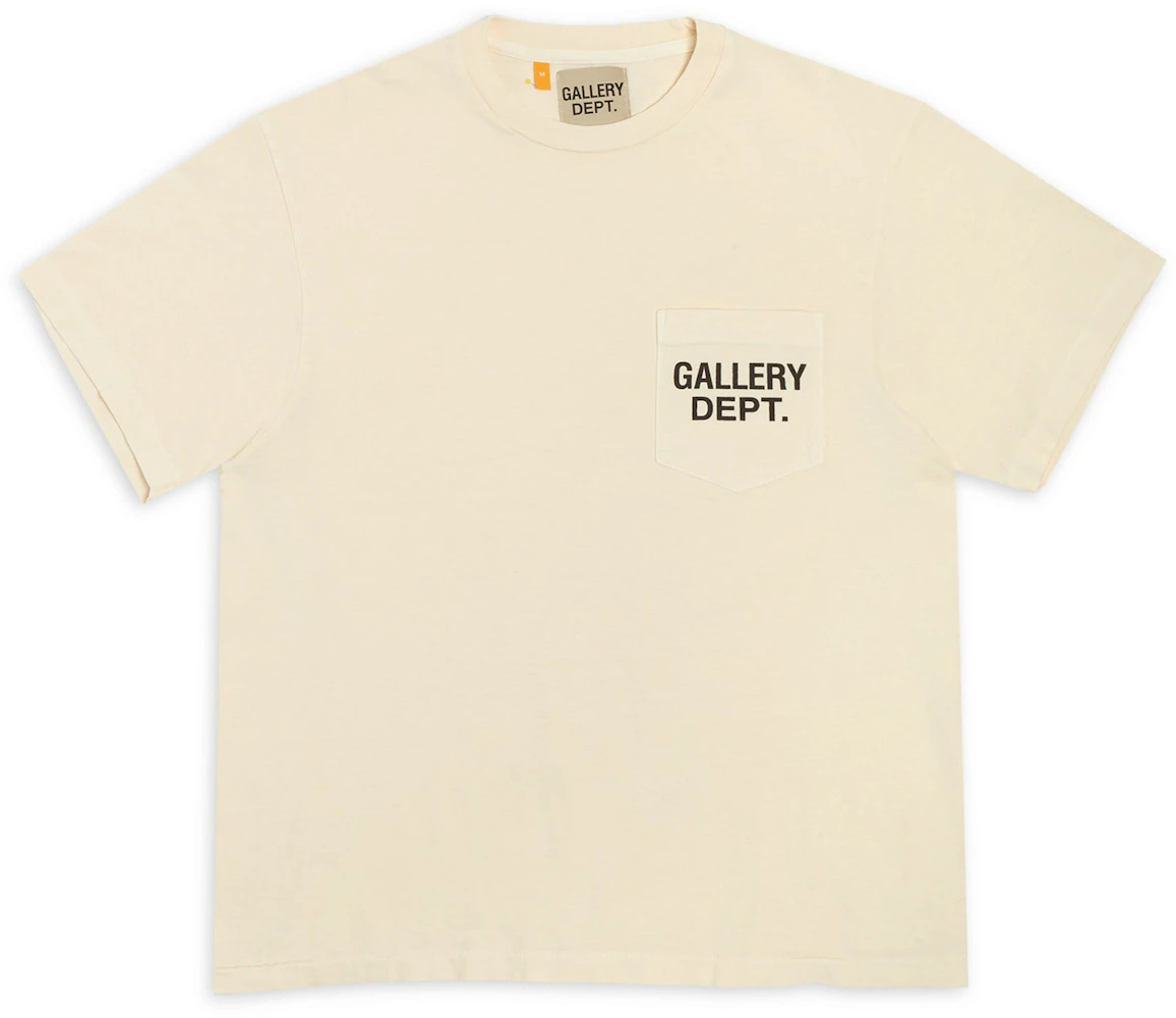 Gallery Dept. Logo Pocket T-shirt Cream/Black Men's - US