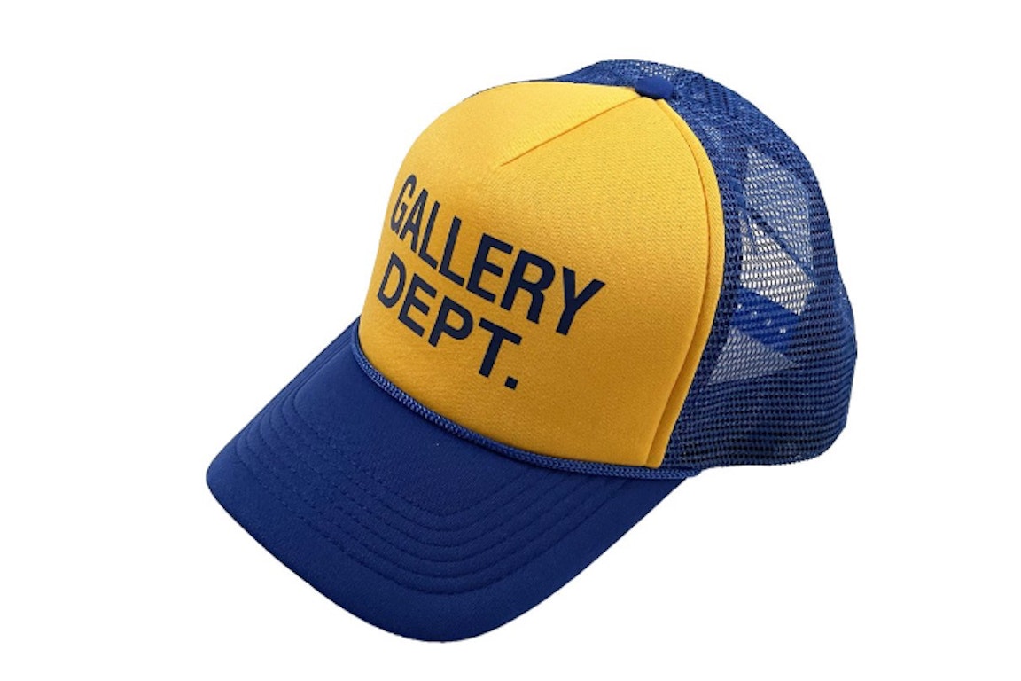 Pre-owned Gallery Dept. Logo Trucker Hat Blue Yellow