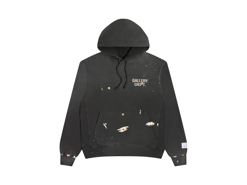 Gallery Dept. Paint Logo Hoodie Vintage Black Men's - US Gallery Dept. Paint Logo Hoodie Vintage Black Men's - US