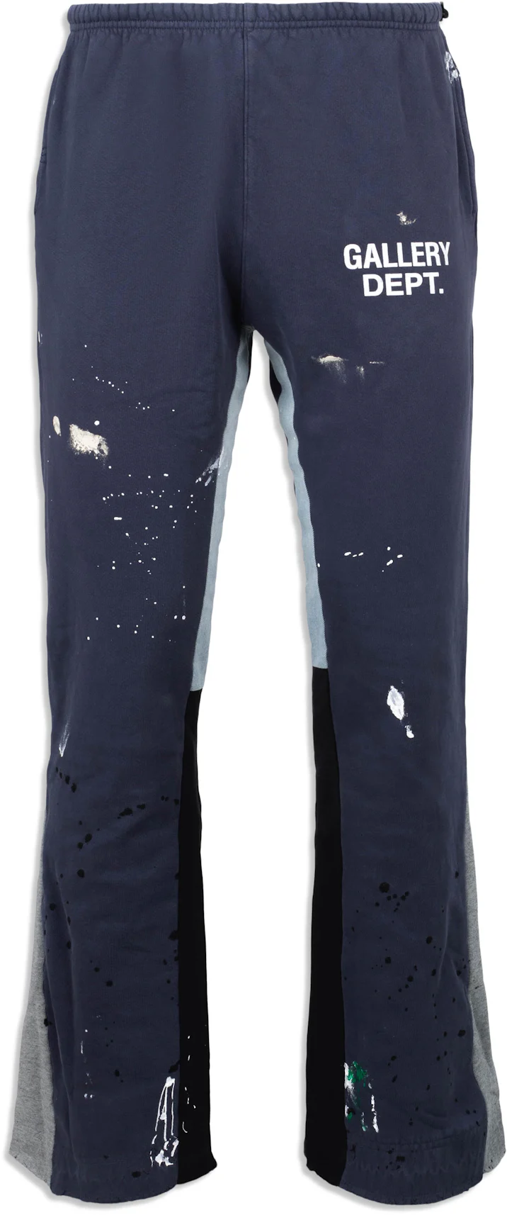 GALLERY DEPT. Flared Paint-splattered Logo-print Cotton-jersey Sweatpants  Xl - Gray