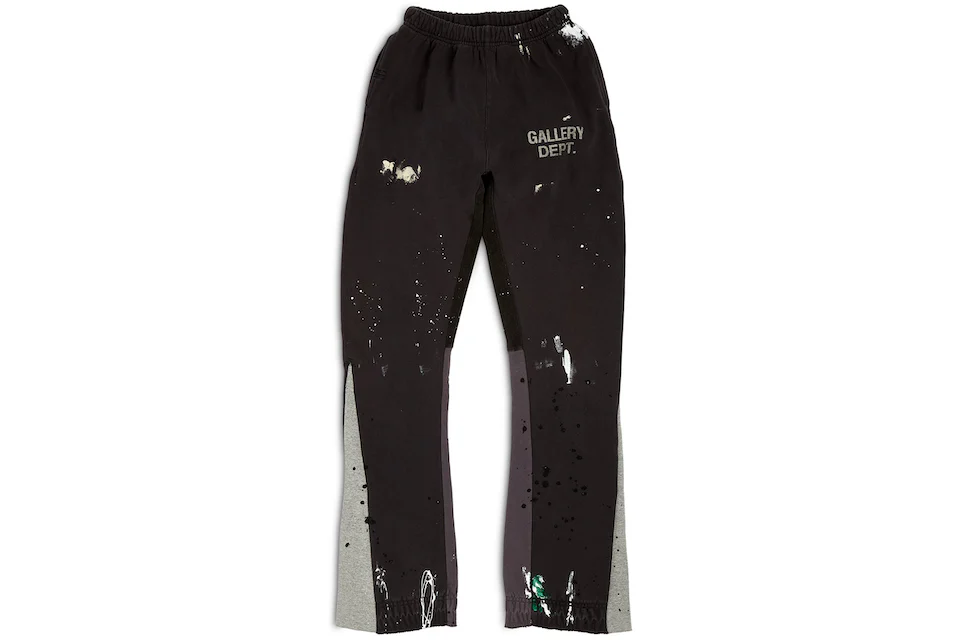 Gallery Dept. Painted Flare Sweat Pants Washed Black Men's - SS22 - US