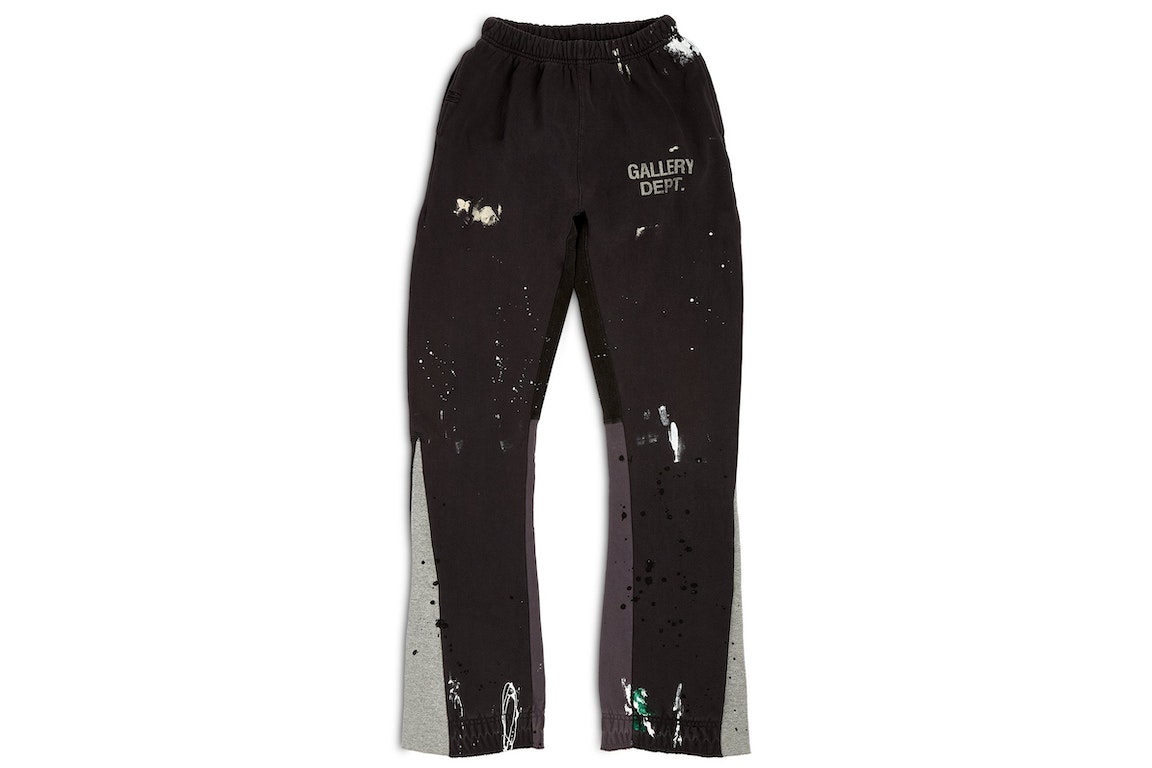 Pre-owned Gallery Dept. Painted Flare Sweat Pants Washed Black