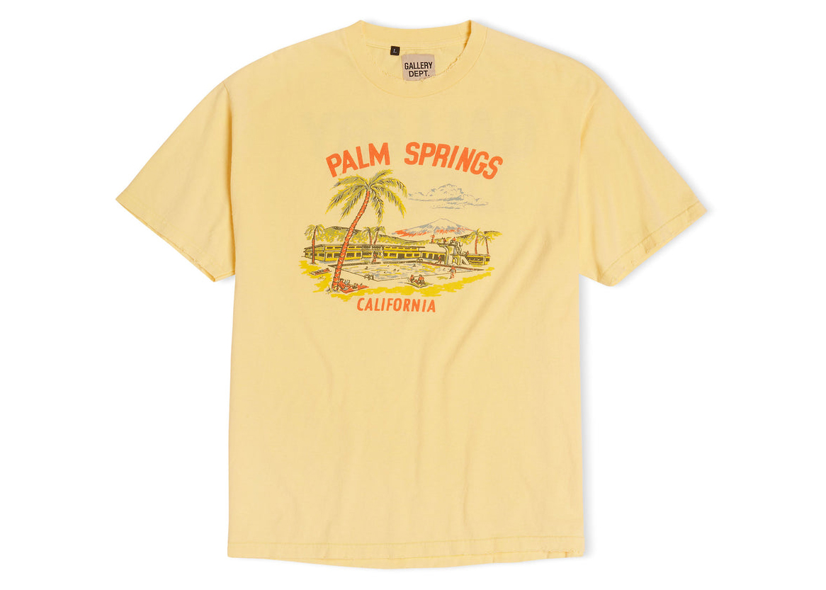 Gallery Dept. Palm Springs T-Shirt Yellow Men's - SS22 - US