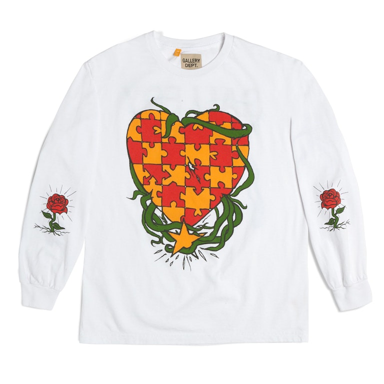 Pre-owned Gallery Dept. Puzzle Heart L/s Tee White