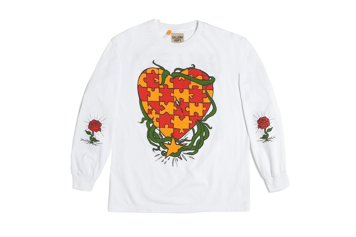 Pre-owned Gallery Dept. Puzzle Heart L/s Tee White