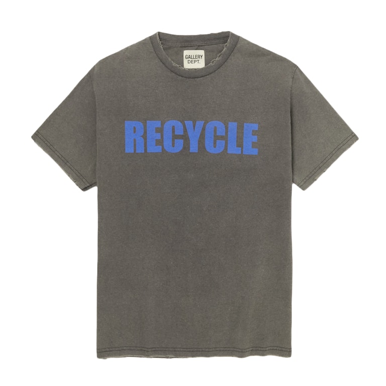 Pre-owned Gallery Dept. Recycle Distressed Printed T-shirt Ash Grey