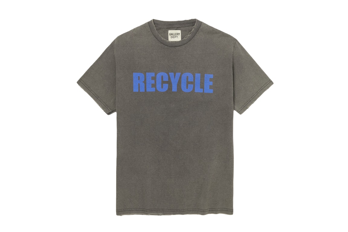 Pre-owned Gallery Dept. Recycle Distressed Printed T-shirt Ash Grey