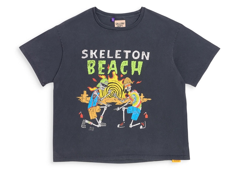 Gallery Dept. Skeleton Beach T-shirt Vintage Black Men's - SS24 - US