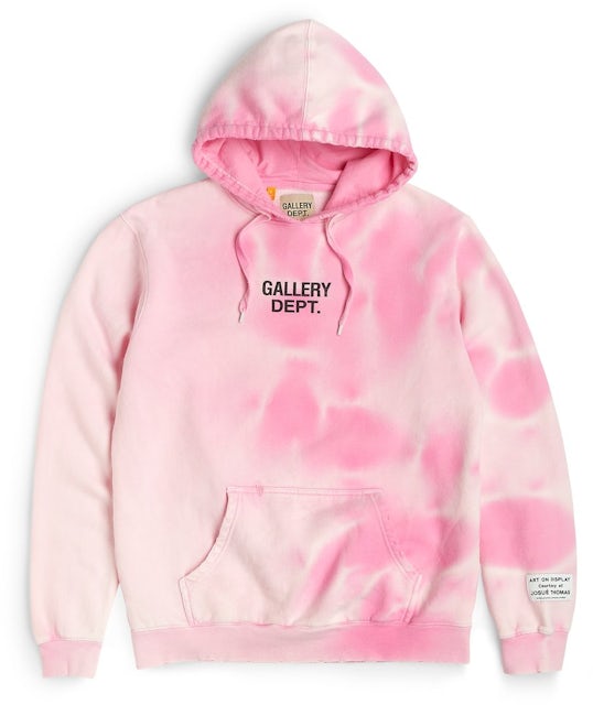 Gallery Dept. Sunfaded Centered Logo Hoodie Pink Men's - US