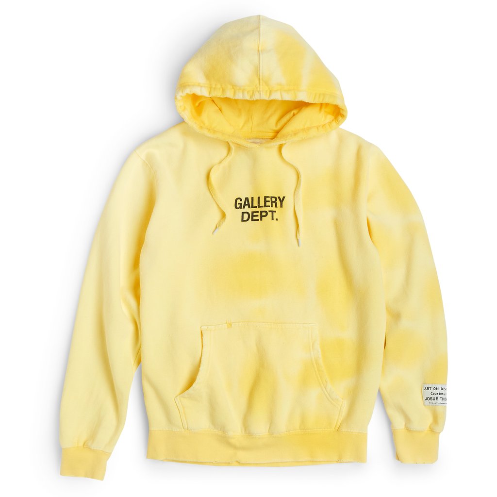 Gallery Dept. Sunfaded Centered Logo Hoodie Yellow