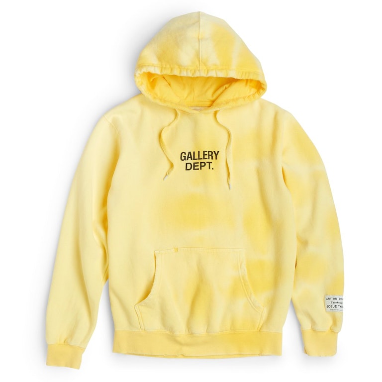Pre-owned Gallery Dept. Sunfaded Centered Logo Hoodie Yellow