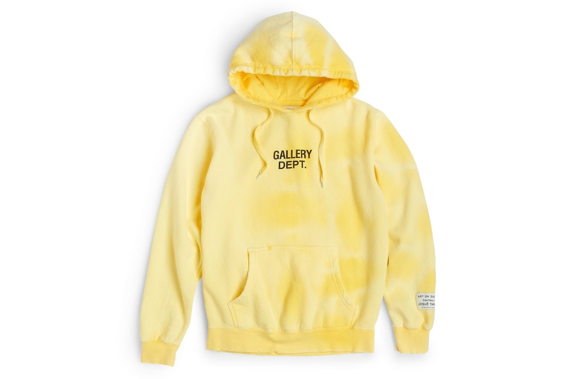 Pre-owned Gallery Dept. Sunfaded Centered Logo Hoodie Yellow