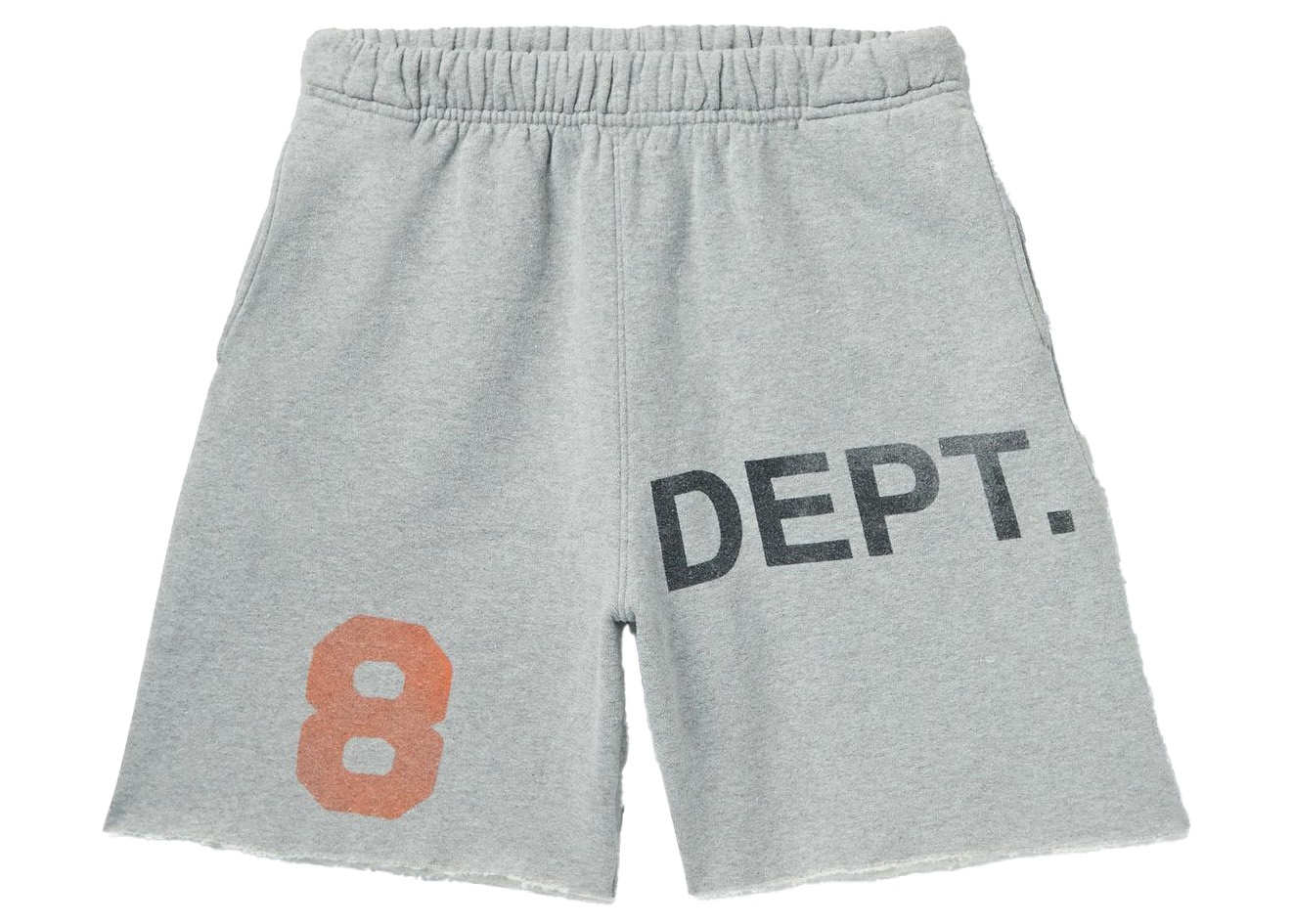 Gallery Dept. Wide-Leg Printed Distressed Cotton-Jersey Shorts Grey