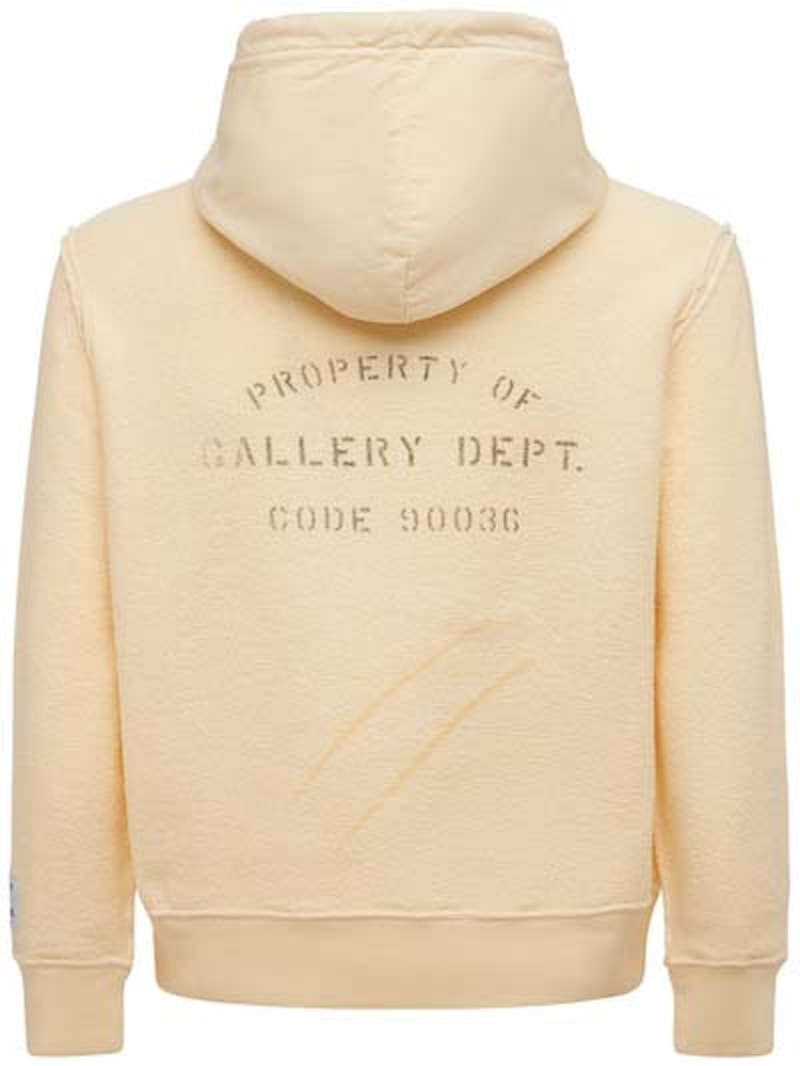 Gallery Dept. x Lanvin Logo Washed Cotton Relaxed Hoodie Beige