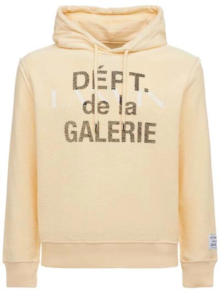 Gallery Dept. x Lanvin Logo Washed Cotton Relaxed Hoodie Beige Men's - US