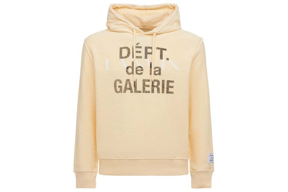 Pre-owned Gallery Dept. X Lanvin Logo Washed Cotton Relaxed Hoodie Beige