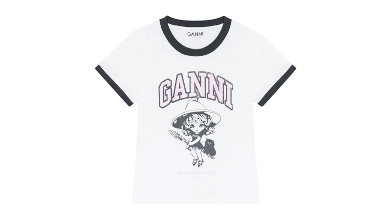 Ganni Basic Jersey Witch Small Tee White