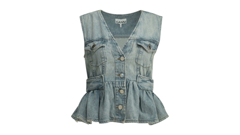 Ganni Denim Vest Light Blue