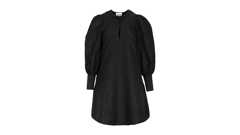 Ganni Jacquard Organza Mini Dress Dresses Black