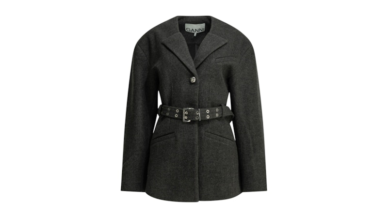 Ganni Lightweight Wool Jacket Black